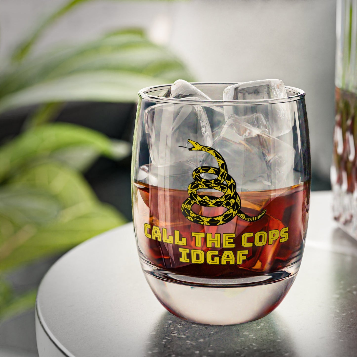 Call the Cops IDGAF Whiskey Glass - 4LibertyShop.com