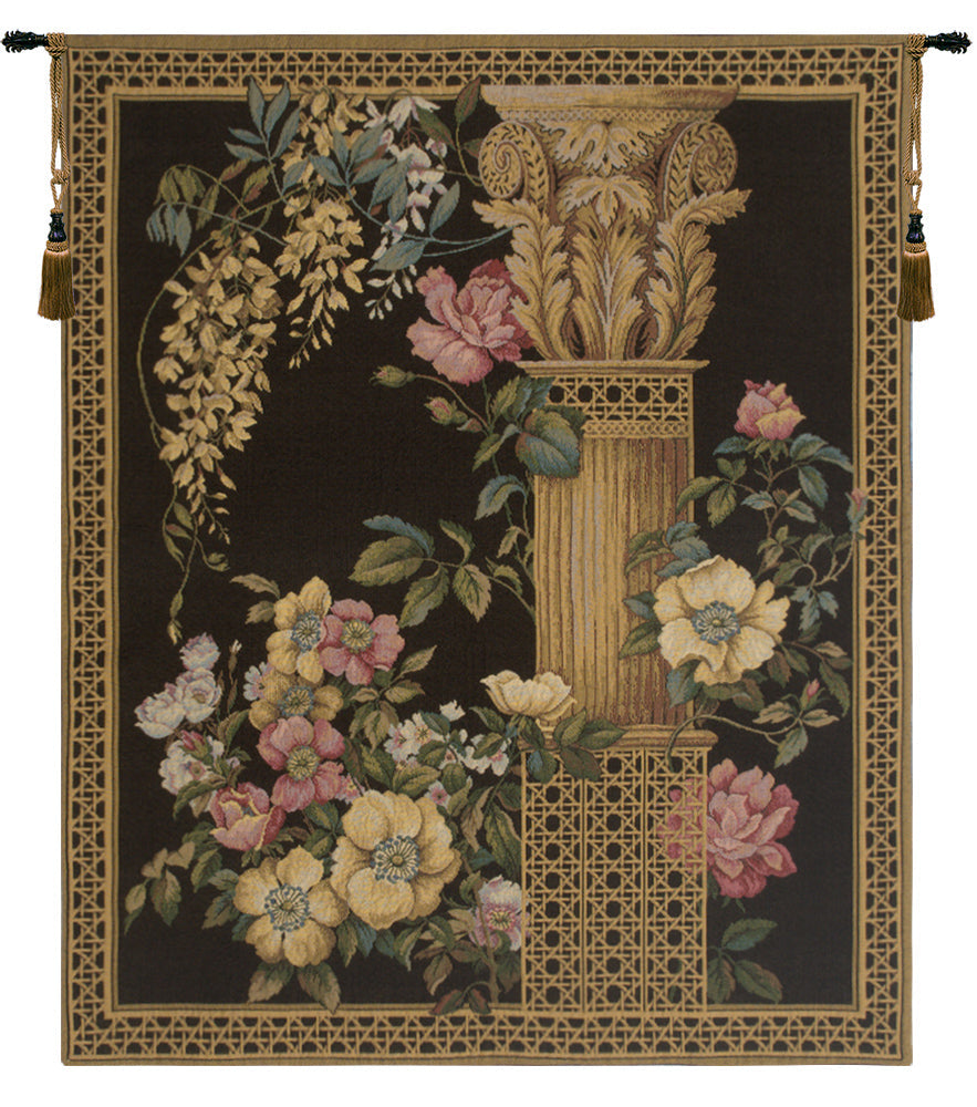 Corinthian Columns Black European Tapestry