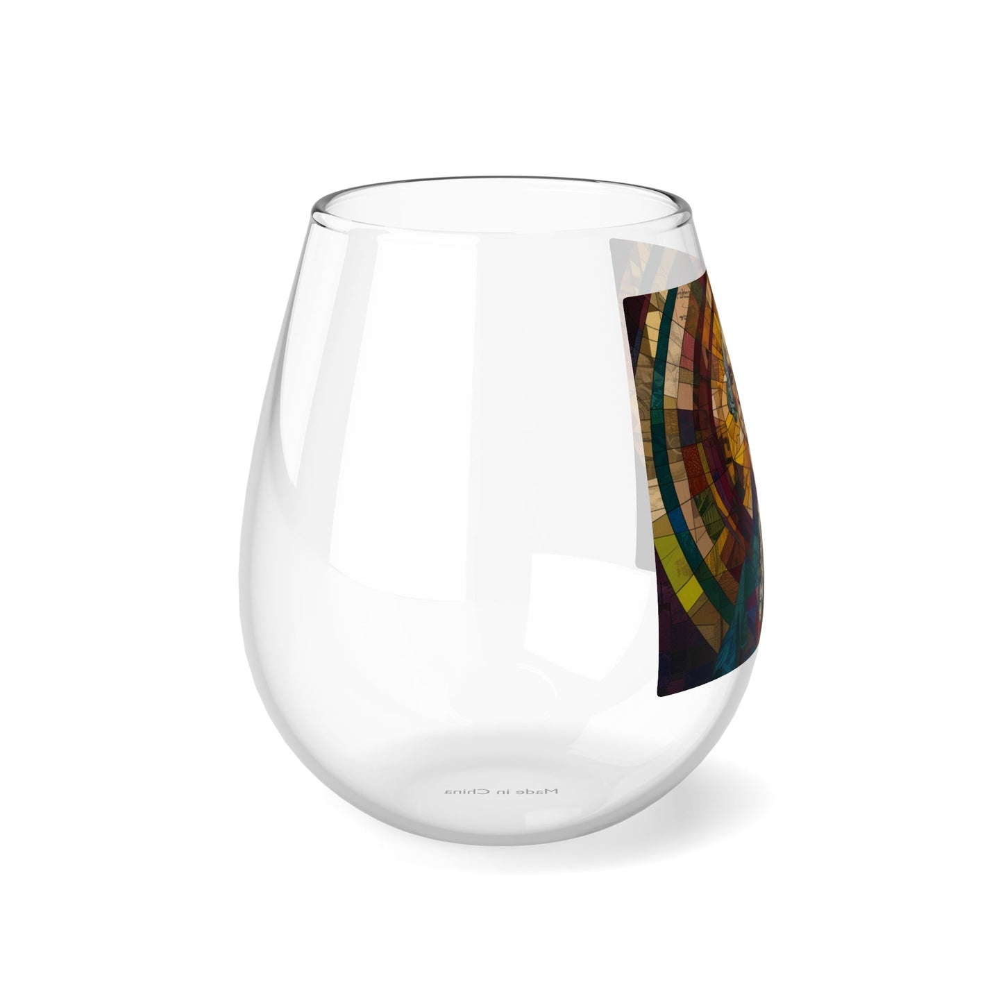Stained Glass George Washington Stemless Wine Glass, 11.75oz - 4LibertyShop.com