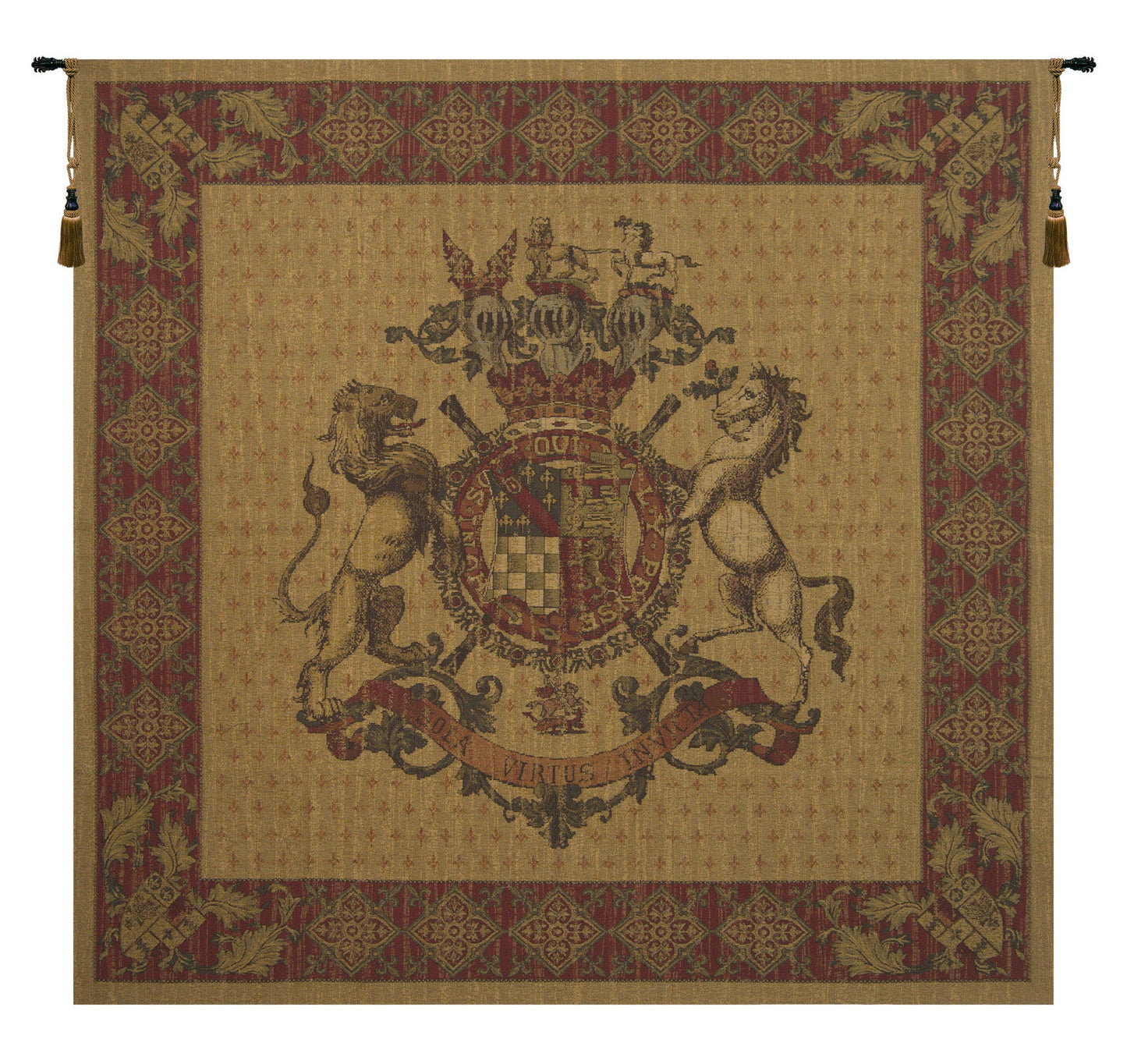 Honni Soit Qui Mal Y Pense Square Belgian Tapestry