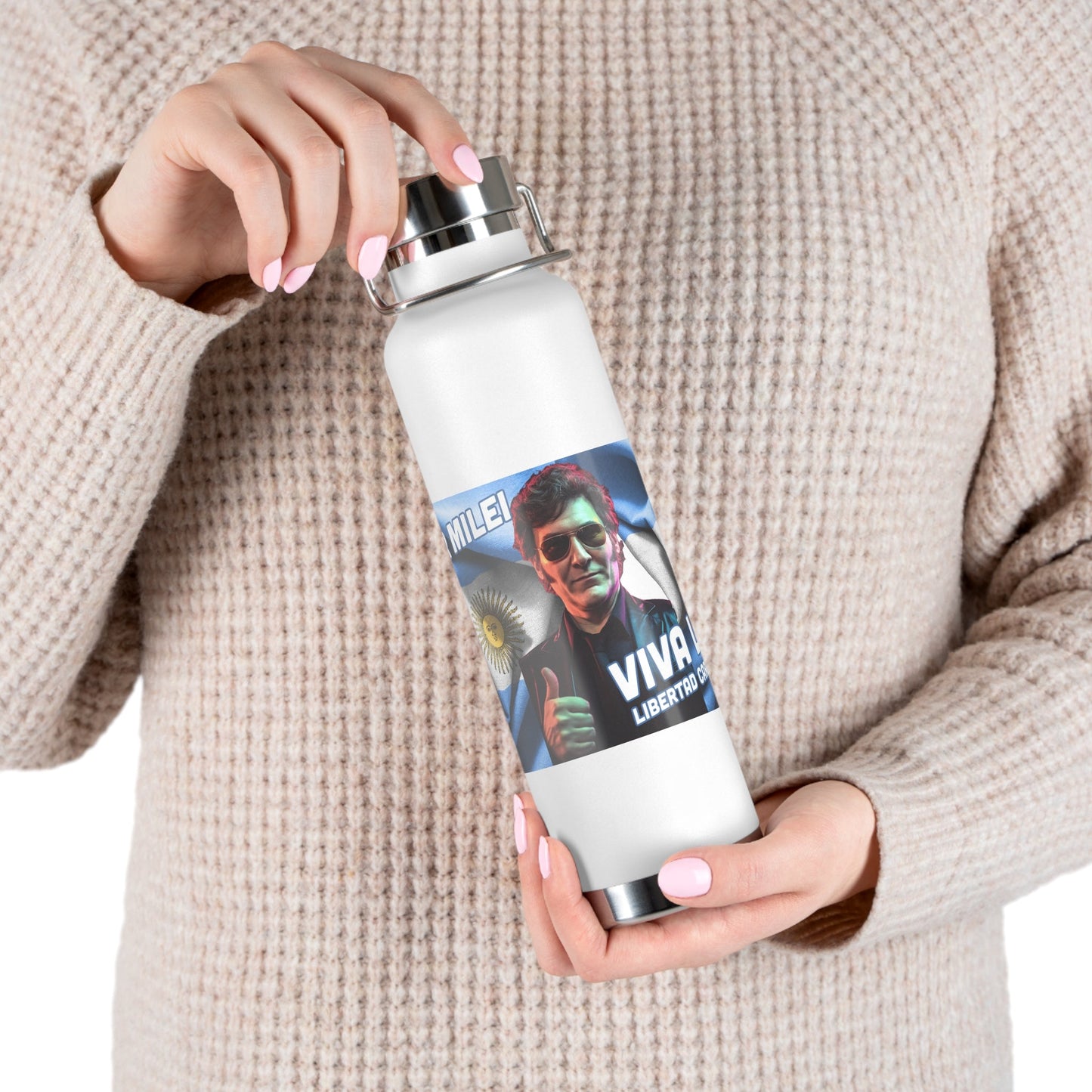 Javier Milei Copper Vacuum Insulated Bottle, 22oz
