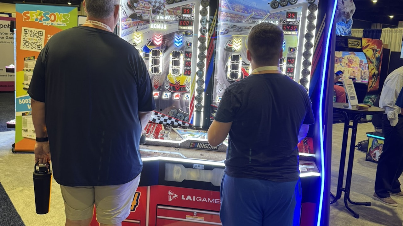 LAI Games NASCAR Pit Stop Arcade Game Machine