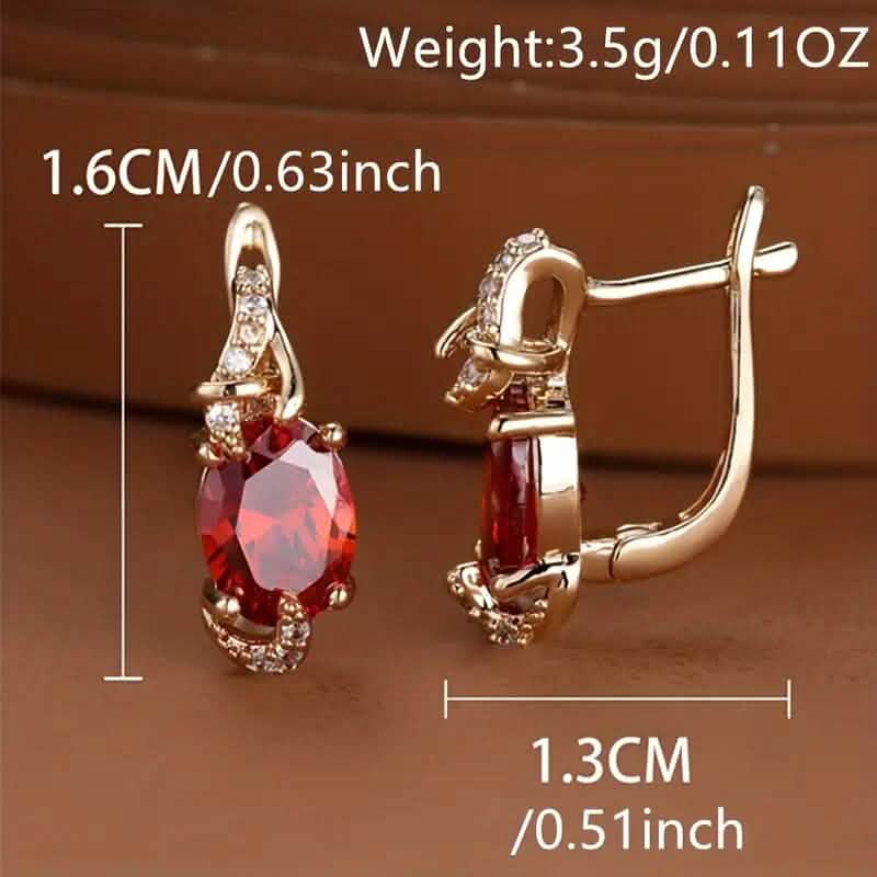 18K Gold Plated Blue Stone Stud Earrings