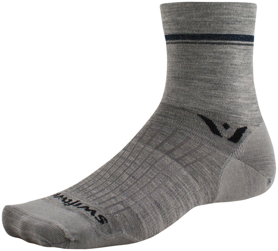 Swiftwick Pursuit Four Ultralight Socks - 4" Retro Stripe Heather XL