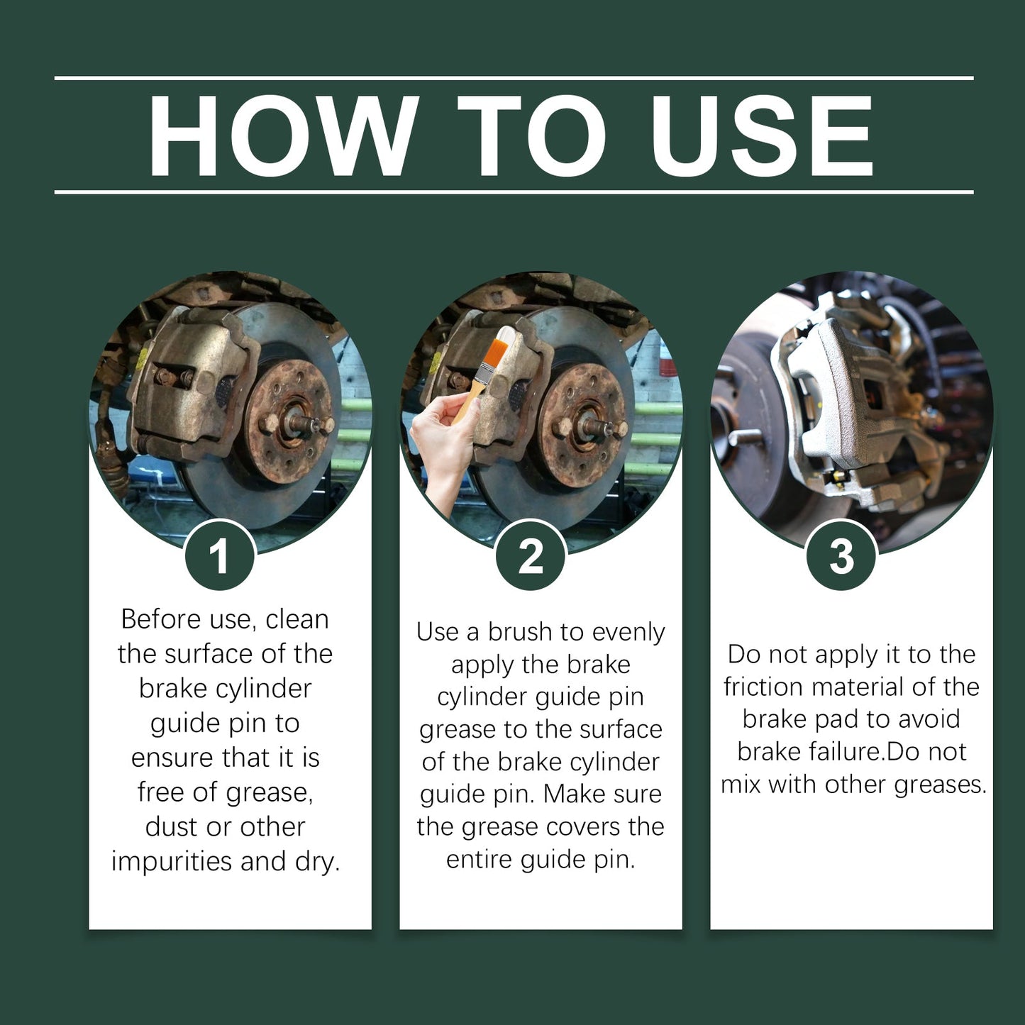Automotive Brake Caliper Grease, Silicon-Based Lubricant Caliper Anti-Bite Maintenance Grease