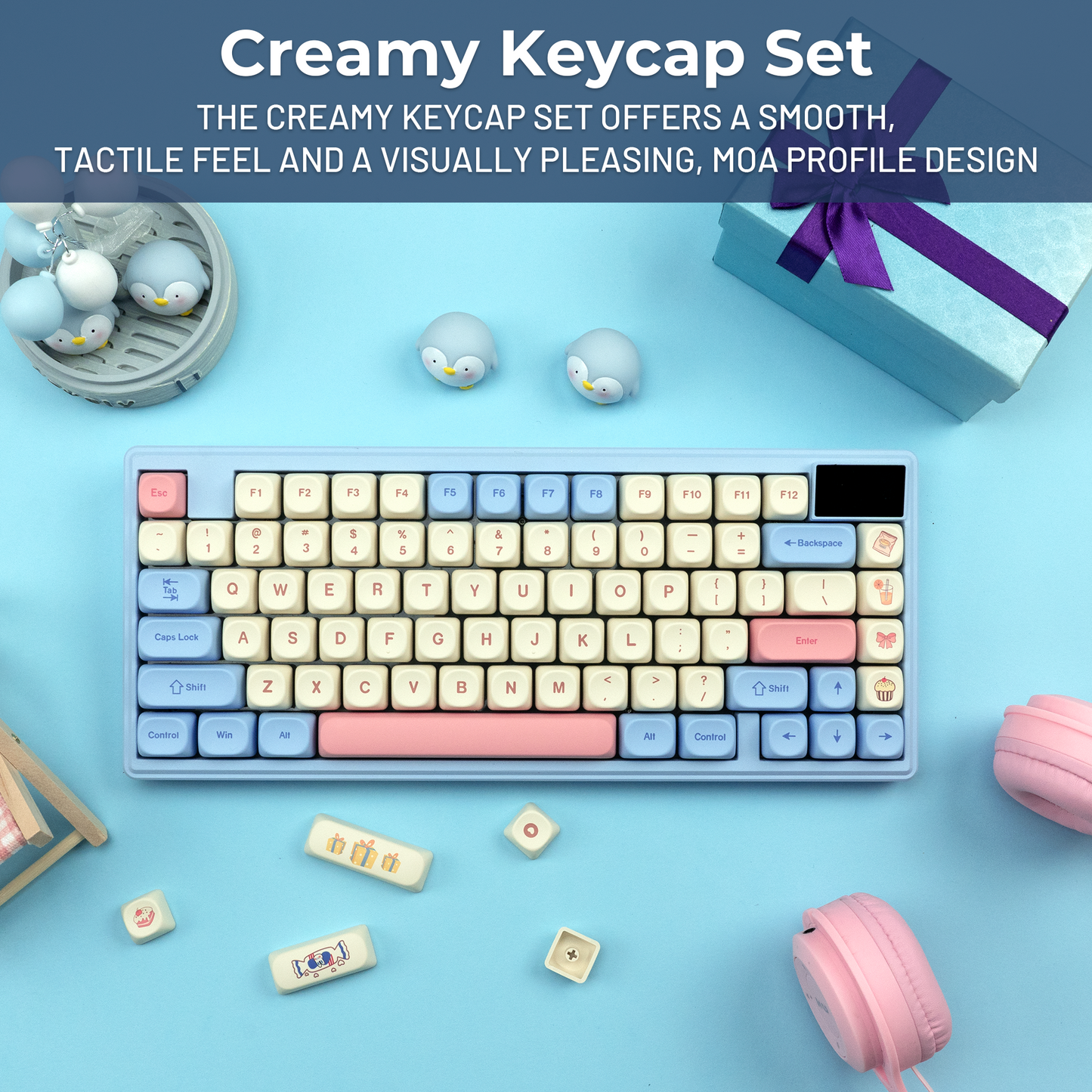 XVX Rainbow candy MOA Profile Dye-Sub PBT Keycap Set 143-Key