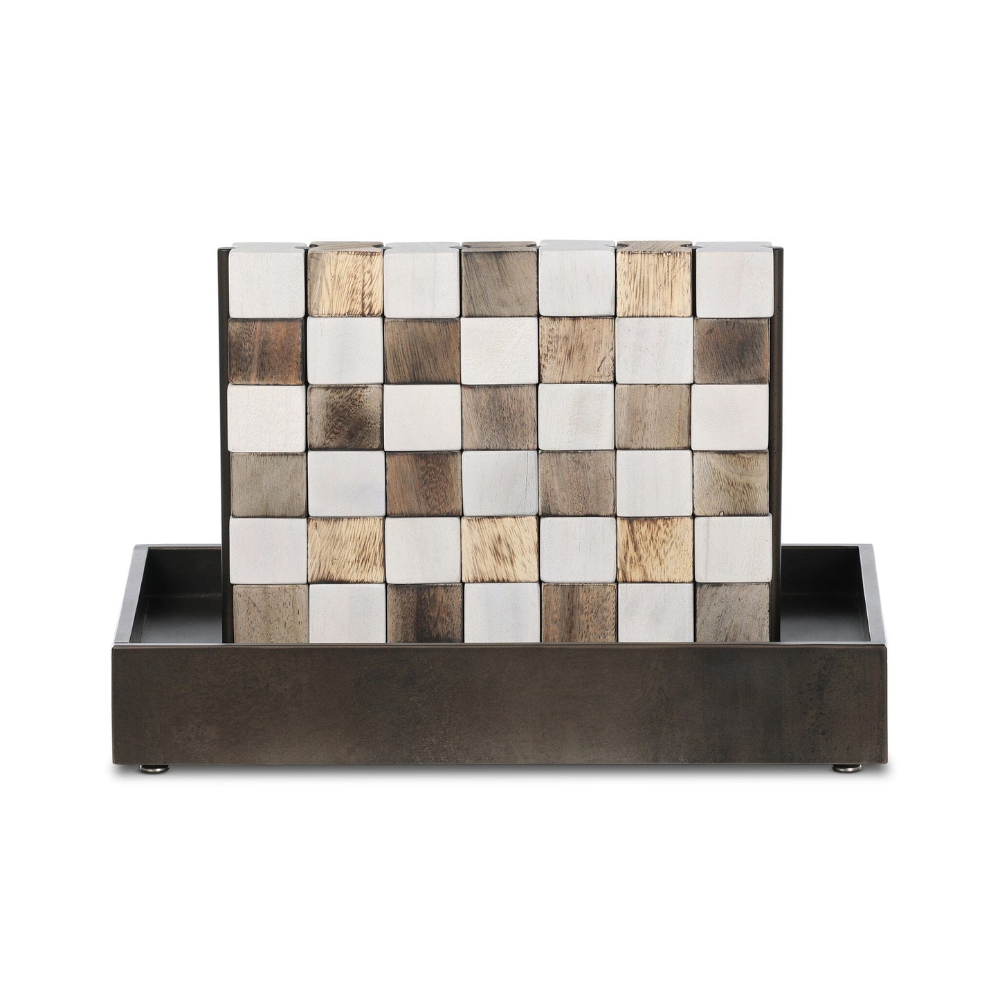 Four Hands Four In A Row Game - Aged Grey Iron