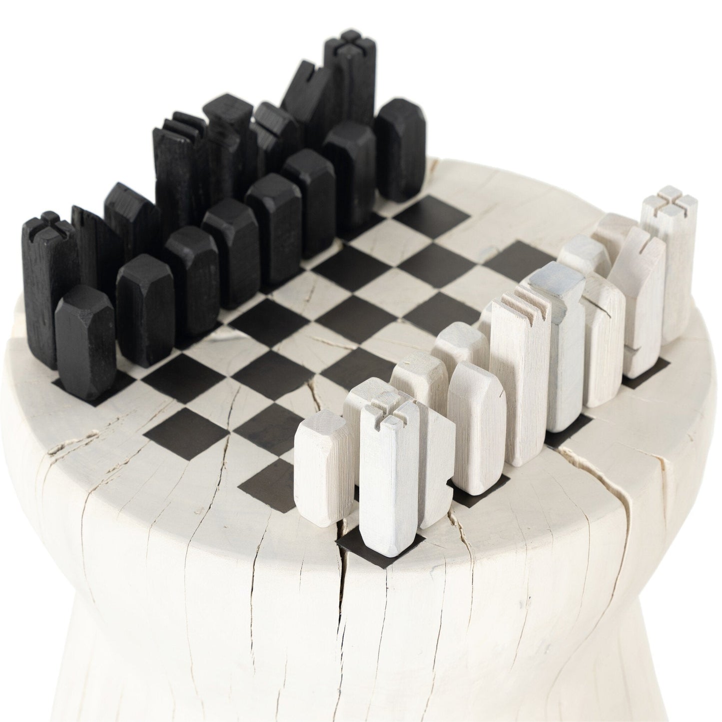 Four Hands Solid Wood Carved Chess Table