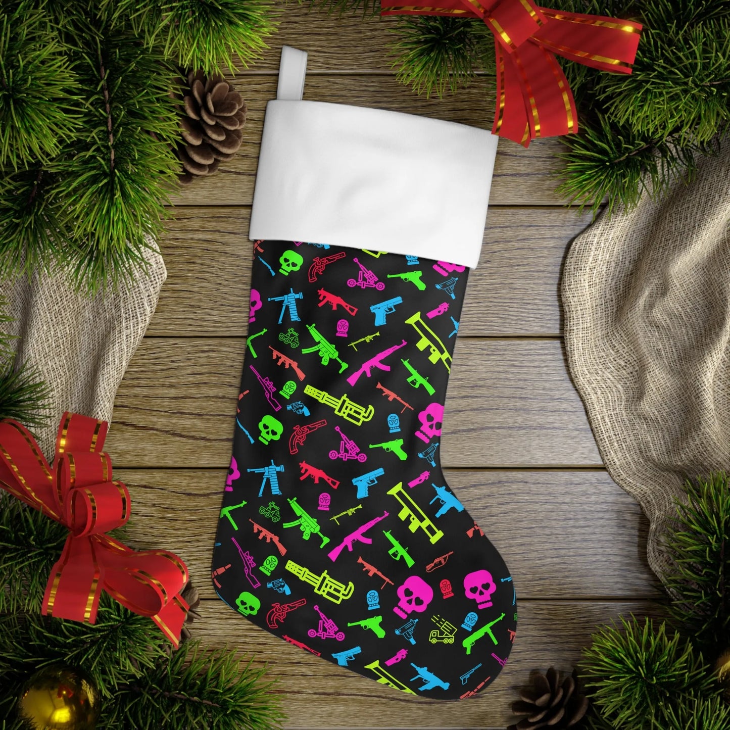 Guns and Skulls Holiday Stocking - 4LibertyShop.com