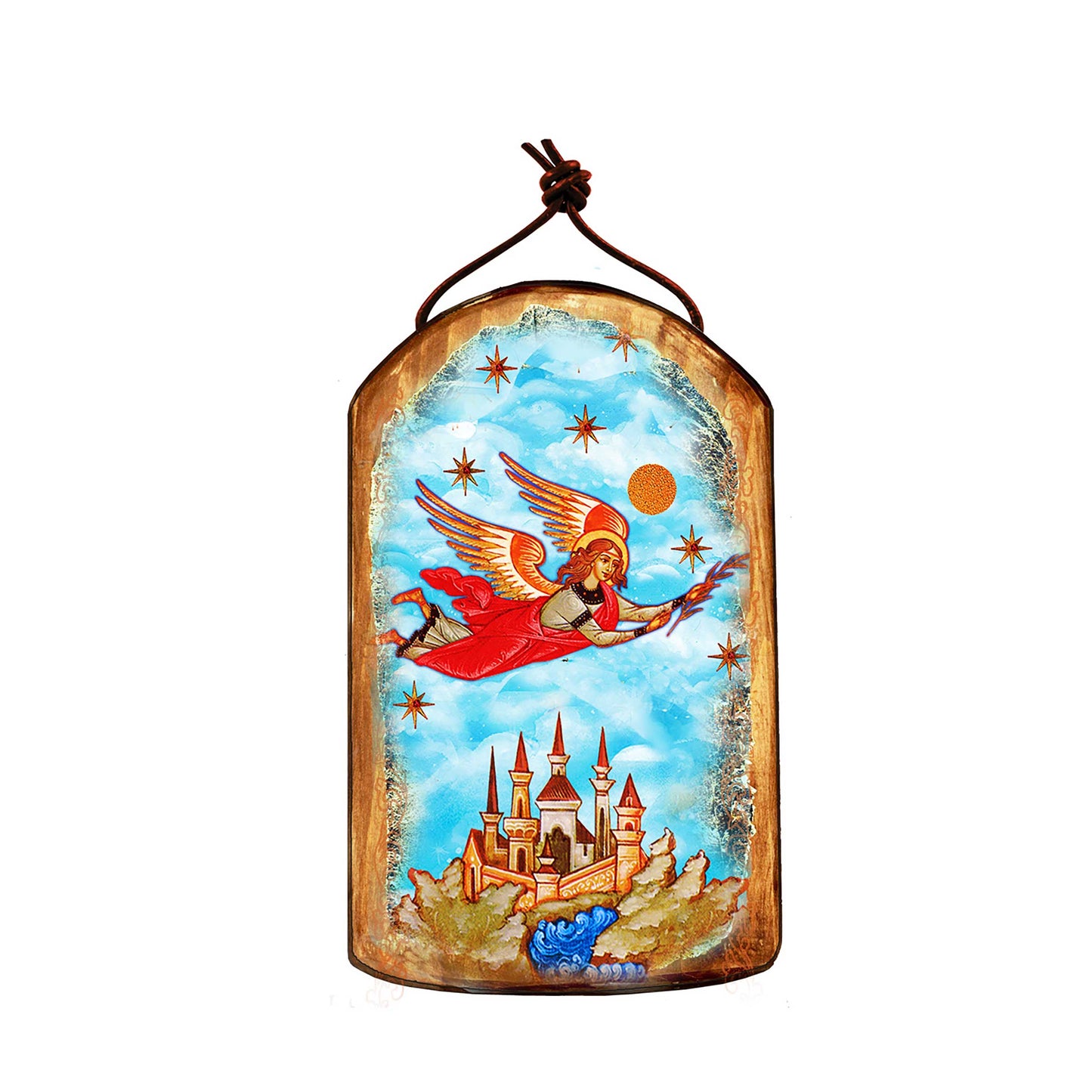 Watching Over Flying Angel Religious Christian Sacred Icon Ornament - Inspirational Icon Decor - 87034