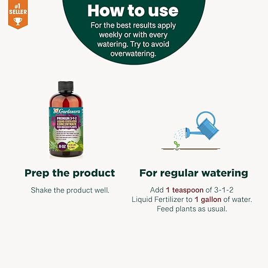 Premium Liquid Jade Fertilizer - 3-1-2 Concentrate for Indoor Plants and Flowers - Organic Plant Food - 32oz