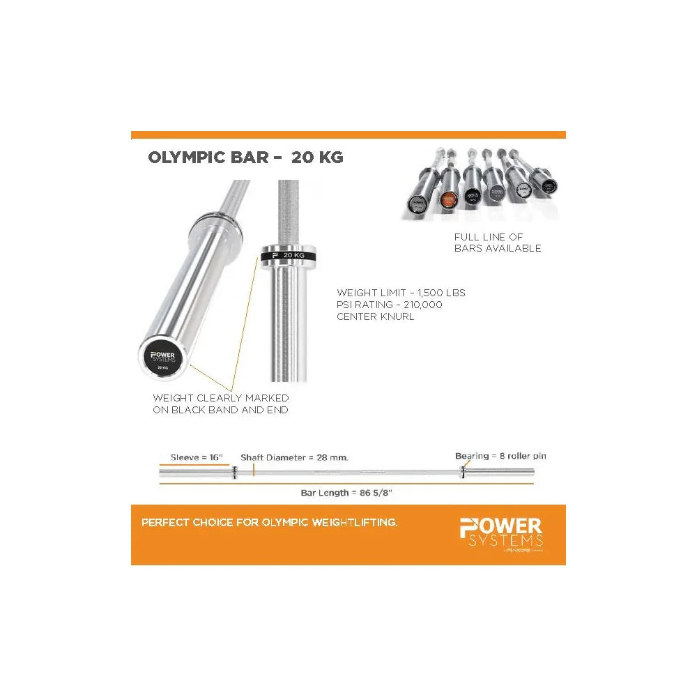 Power Systems Men's 20KG Olympic Bar