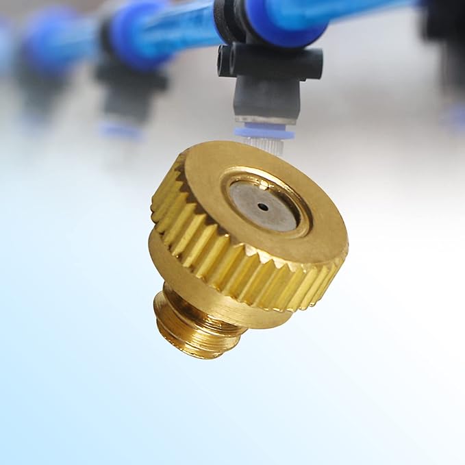 Aopin G 3/16 Brass Misting Nozzles 0.6mm / 0.024" Orifice Atomizing Mister Sprayer Nozzle Suitable For Outdoor Cooling,Garden Irrigation,Fountain, Crop Nutrient Injection, Greenhouse 16 Pcs