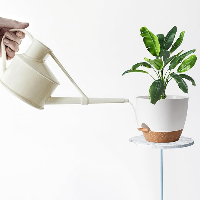 5Pack Self Watering Plant Pots for Lazy People, 7/6.5/6/5.5/5 Inch,White Plastic Self Watering Planter for All Houseplants,Succulent, African Violets,Snake Plants, Flowers and Cactus