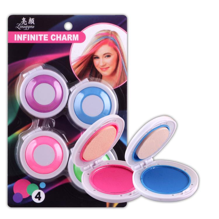 Hair Dying Chalk Temporary Hair Powder Soft Salon Hair Color DIY Salon 4 Colors optional one time use