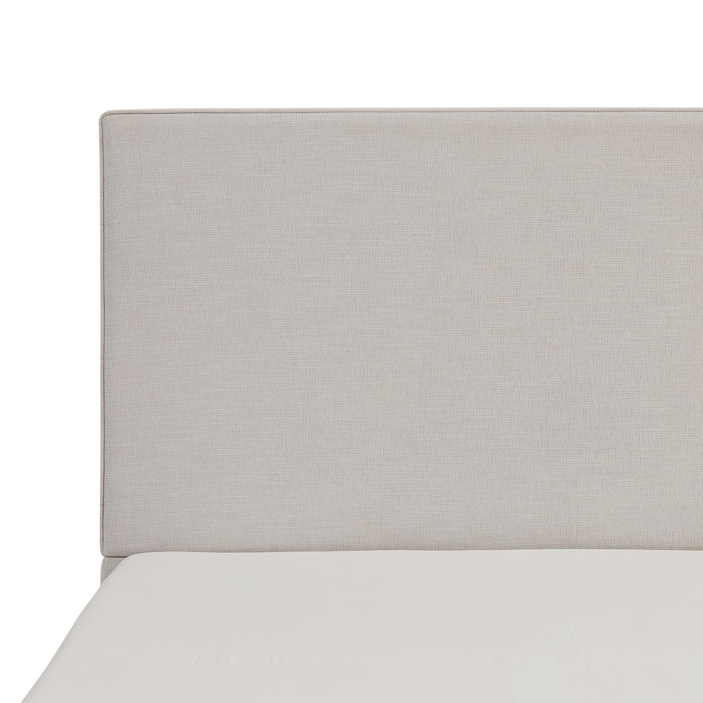 Lucas Tall Headboard Upholstered Bed in Textured Ivory Canvas