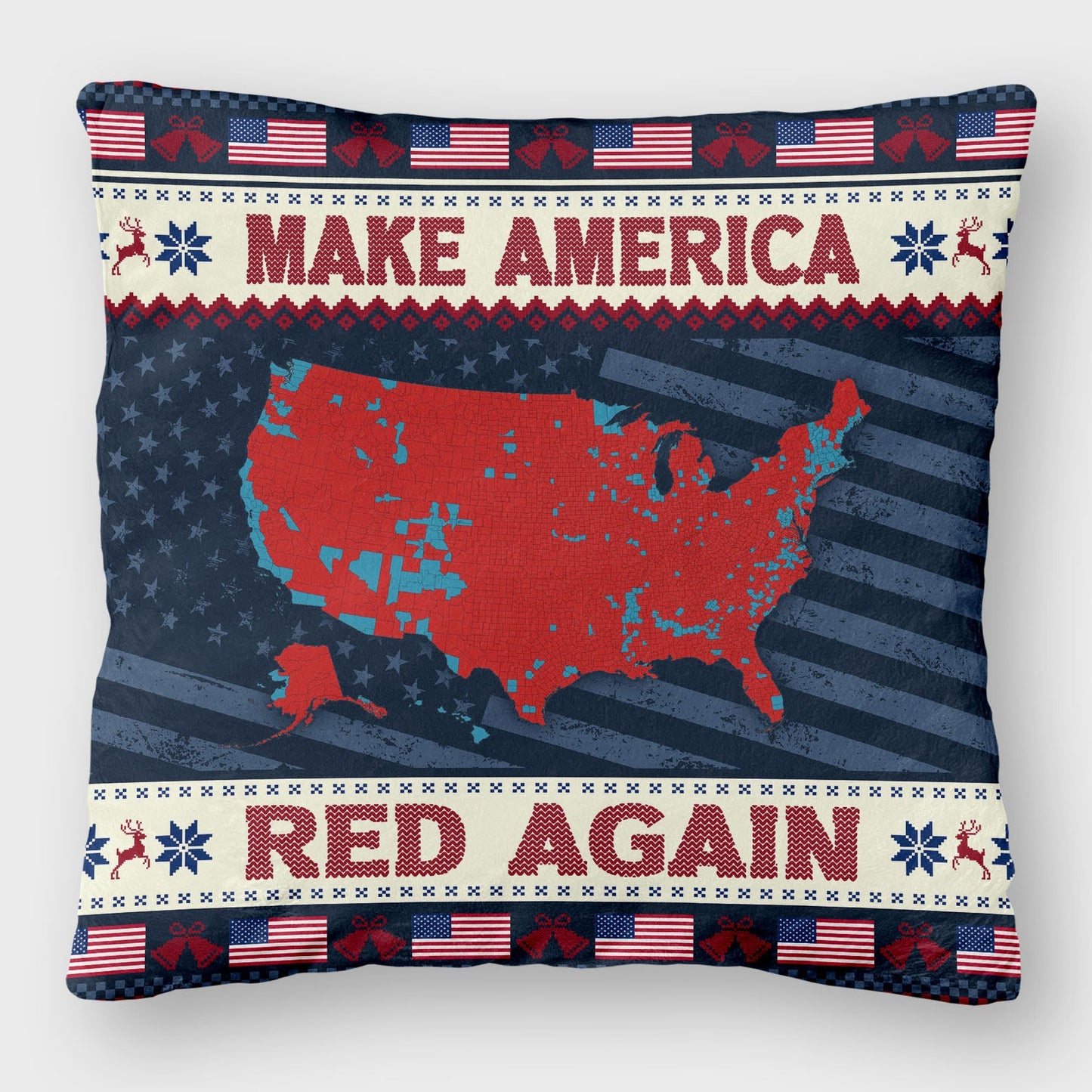 Make America Red Again Pillow, Election Map 2024, 2024 Election Result, Trump Won 2024 Christmas Pillow M1817 - GOP