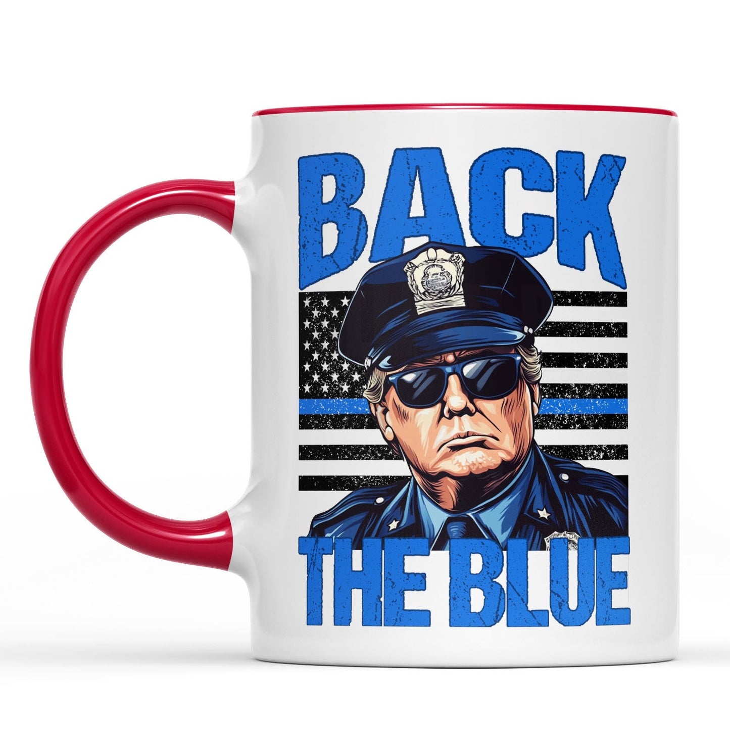 Trump Back The Blue Mug, Police For Trump Mug, Trump Cops Mug, Republicans White Mug Accent Mug 681984 - GOP