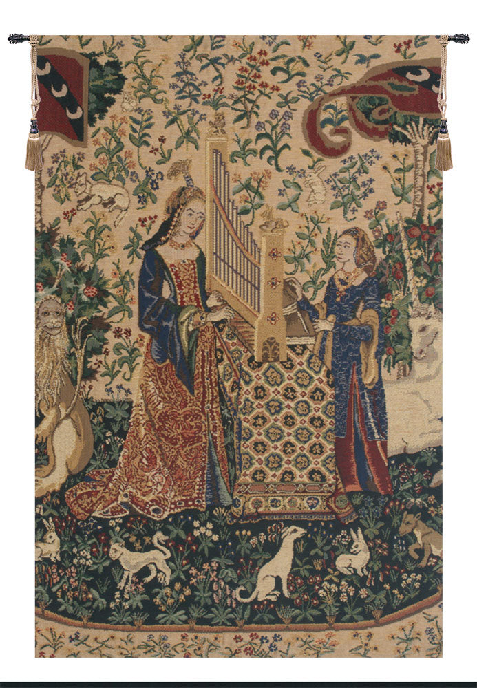 Lady and the Organ, Beige Tapestry Wholesale