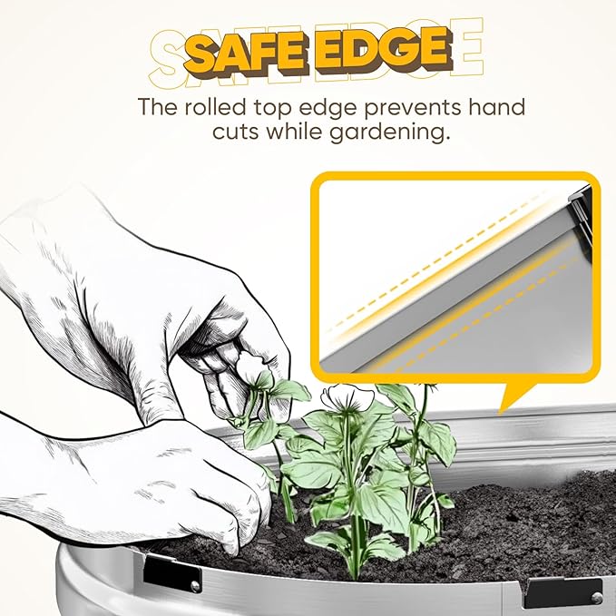 KING BIRD Raised Garden Bed Kit 2025 Upgraded Quick-Setup Galvanized Planter Garden Box Outdoor for Gardening, Vegetables, Flowers, 94x36x23 in, Silver