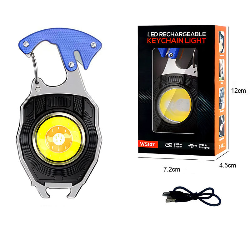 Keychain work light multifunctional cigarette lighter charging portable camping auto repair LED strong light mini camping light