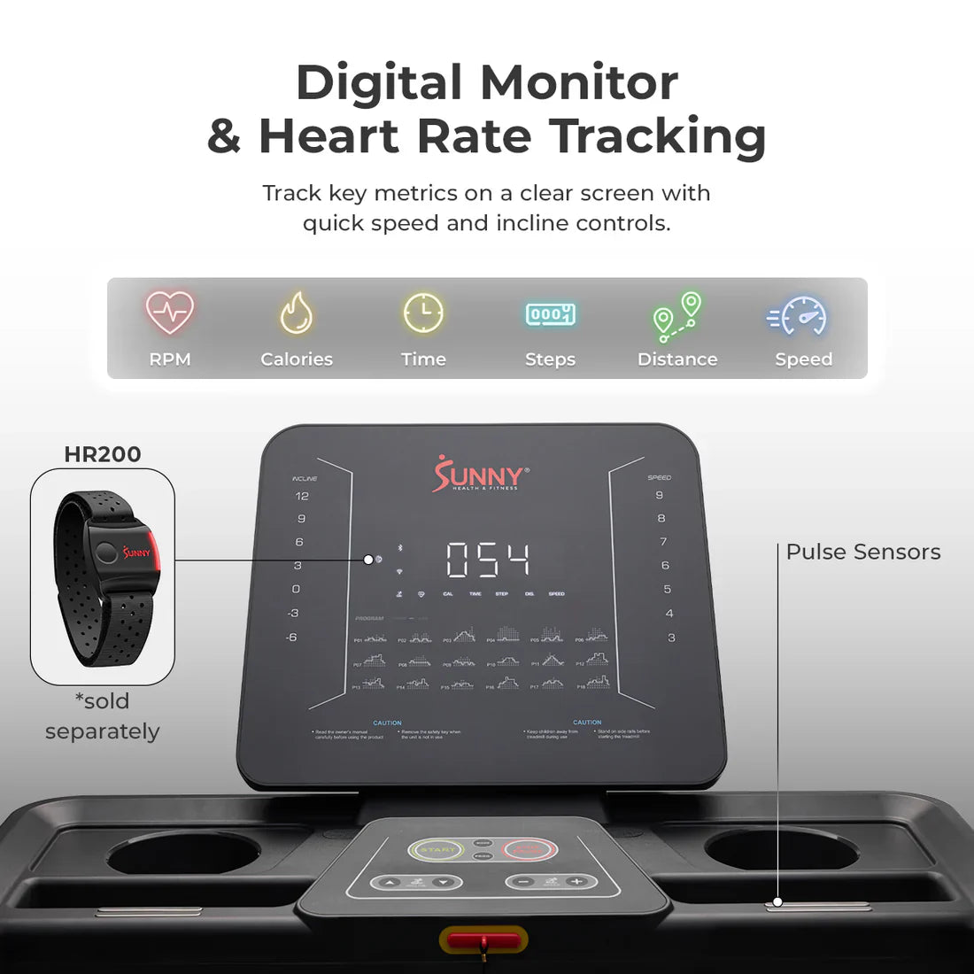 Advanced Heavy Duty Auto Incline Smart Treadmill by Sunny Health & Fitness