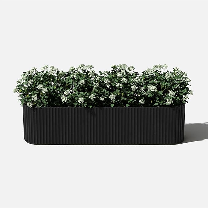 Veradek Demi Series Window Box Planter - Long Planter Box for Windowsill/Balcony | Durable Plastic-Stone Composite Material | Modern Dรฉcor for Flowers/Herbs