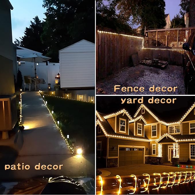 Solar Rope Light Waterproof IP65 39FT 100LEDs Outdoor LED âSolar Outdoor Lights for Party Garden Yard Home Wedding Christmas Halloween Holiday Tree Decoration Lighting