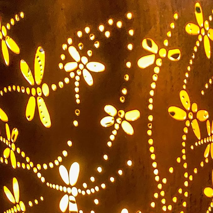Dragonfly Solar Lanterns Outdoor Hanging, Hollowed-Out Metal Waterproof LED Garden Decor Light for Patio Yard Pathway Lawn Front Porch Tree, Christmas Thanksgiving Birthday Gifts for Women Mom Grandma