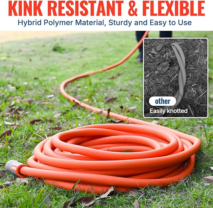 YAMATIC Heavy Duty Garden Hose 5/8 in x 50 ft with Swivel Fitting, Super Flexible Water Hose, All-weather, Lightweight, Burst 600 PSI