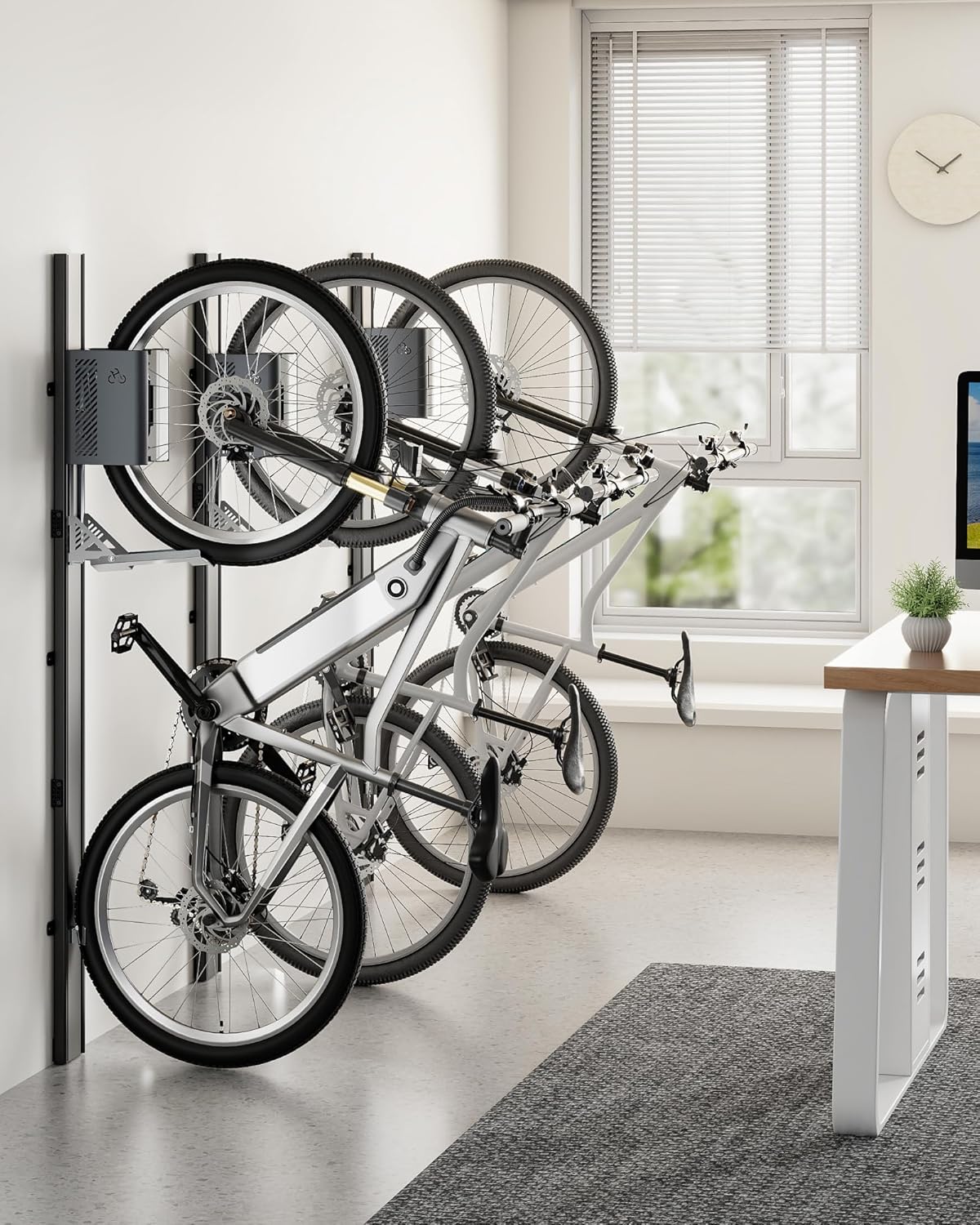 monTEK Automatic Lift EBike Rack โ Fits 24-29" Tires, Heavy-Duty Vertical Wall Rack for Bicycles (Up to 71 lbs) - Effortless Lifting, Easy Install - Space-Saving Storage for Garage, Shed, BG