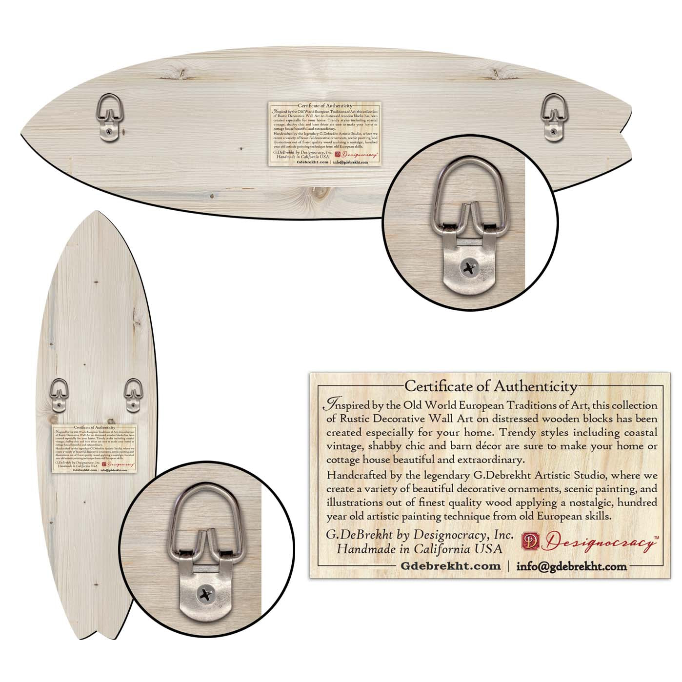 Ocean View Surfboard Coastal Wall Art by G. DeBrekht - Coastal Holiday Decor - 8490130HS