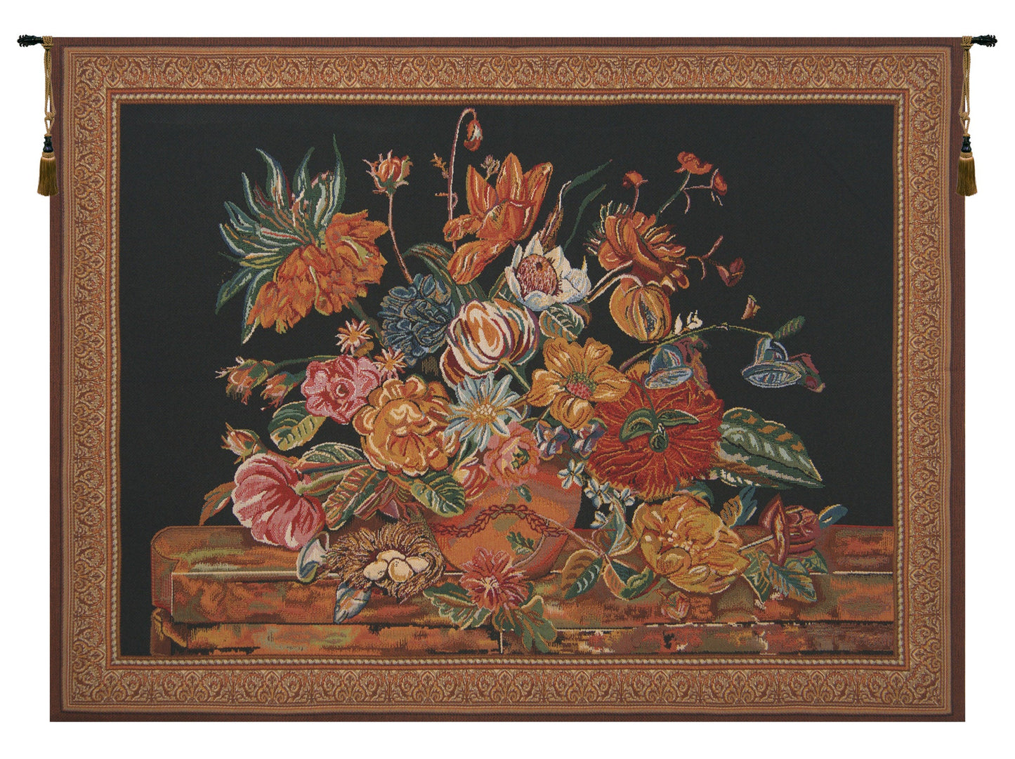 Flora Cotta Black Tapestry Wholesale