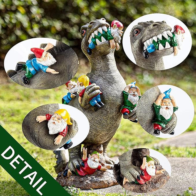 Garden Gnomes Statues Yard Decorations Outdoor Garden Decor, 14โ Dinosaur Gnomes Garden Statues, Patio, Lawn Ornament, Gardening Gifts for Women for Housewarming