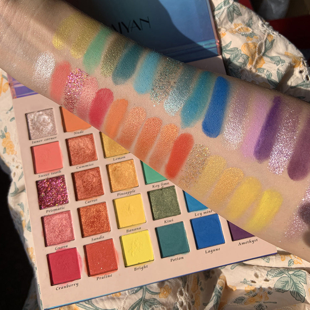 HANDAIYAN New 30 Color Pearlescent Matte Glitter Eyeshadow Palette Cross-border Makeup Fantasy Rainbow Palette