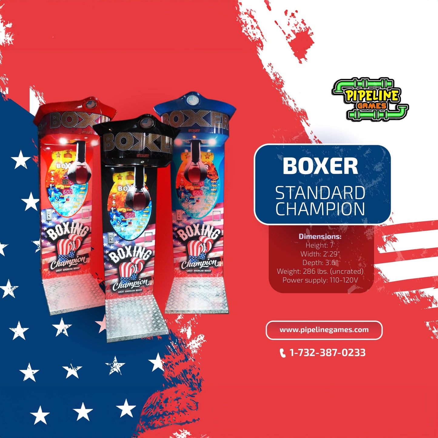 Pipeline Games Boxer Punching Game Machine