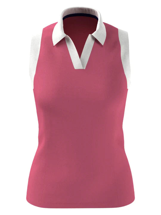 Callaway Womens Color Block V-Placket Golf Polo
