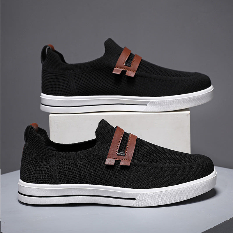 Soft elastic mesh shoes sports shoes lightweight business men's shoes