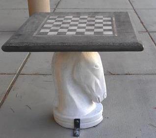Stone Age Knight Style Concrete Outdoor Chess Table