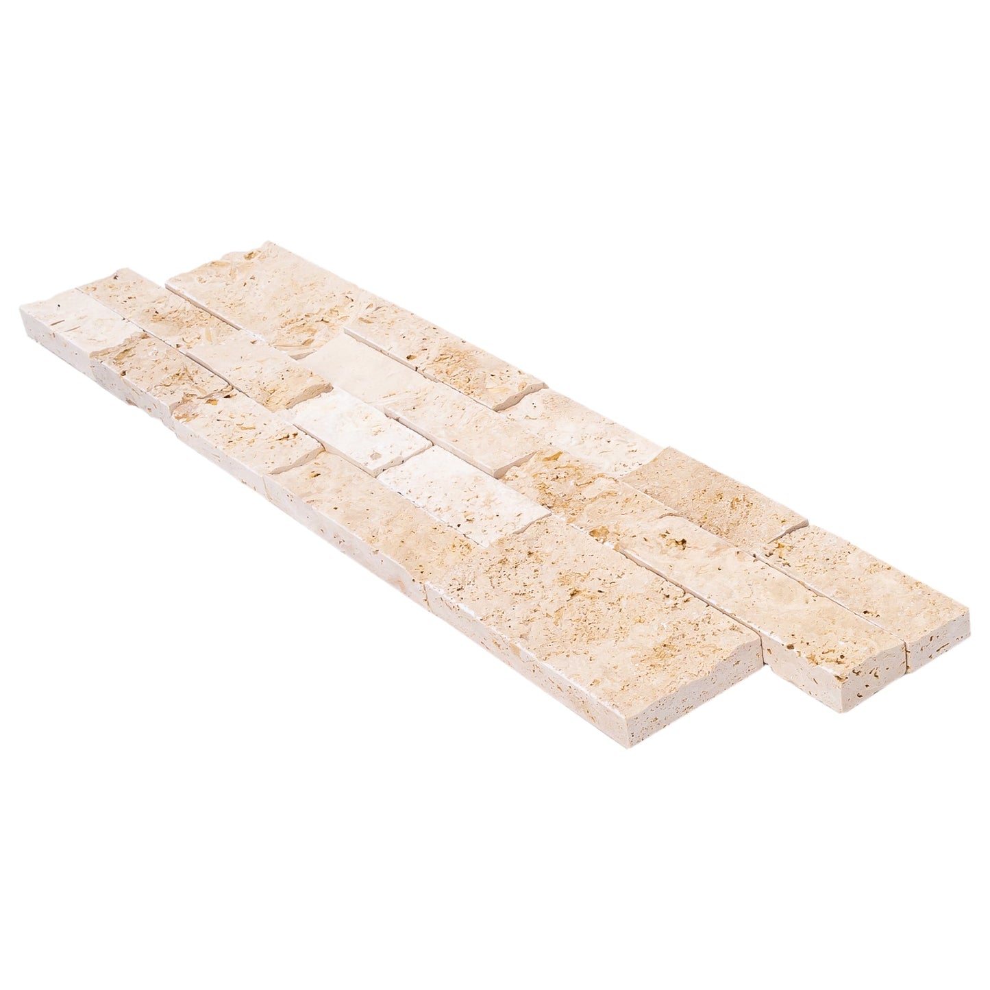 Ivory Ledger 3D Panel 6"x24" Natural Travertine Wall Tile - Full Truckload