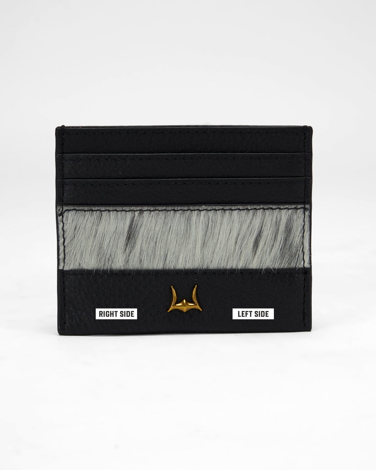Loyal West SHELL CARD HOLDER IN BLACK & WHITE COWHIDE