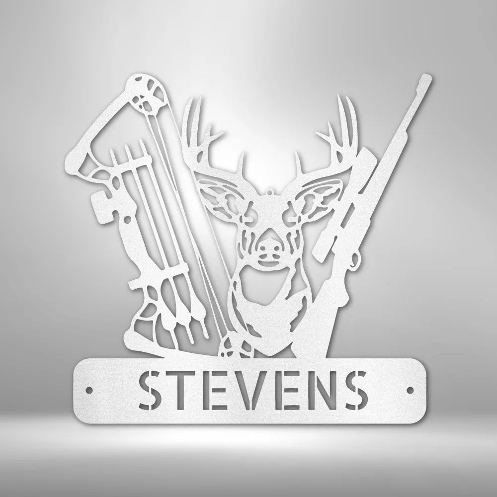 Deer Hunter Monogram - Custom Steel Sign