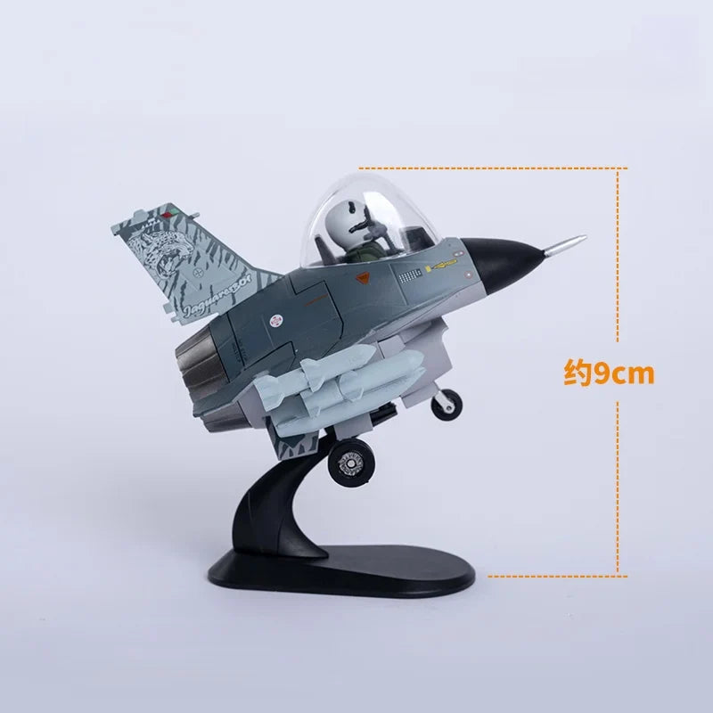 Q-Version F16 Metal Alloy Airplane Model(including base)Home placement, collection and decoration Creative gift