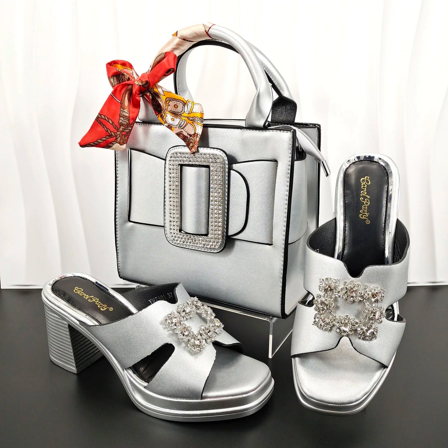 Latest Women Summer Toe Sandals and Bag set ED135