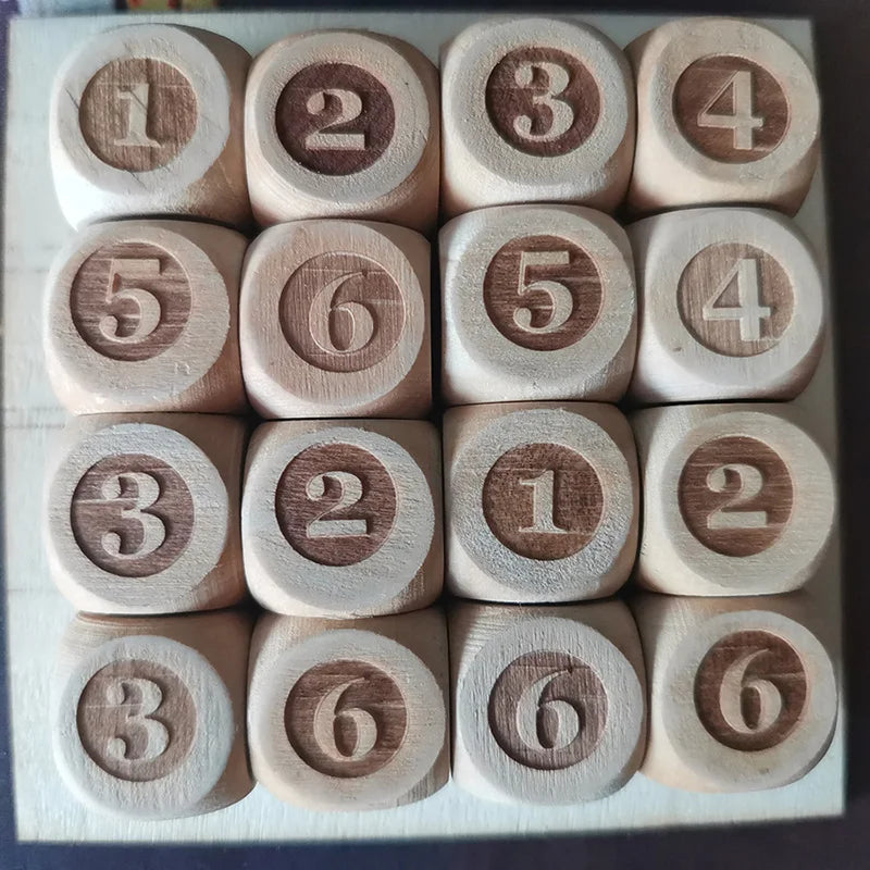 10pcs/set Wooden Dice 6 Side Laser Engraving Digital Dice DIY Games Accessories 20mm