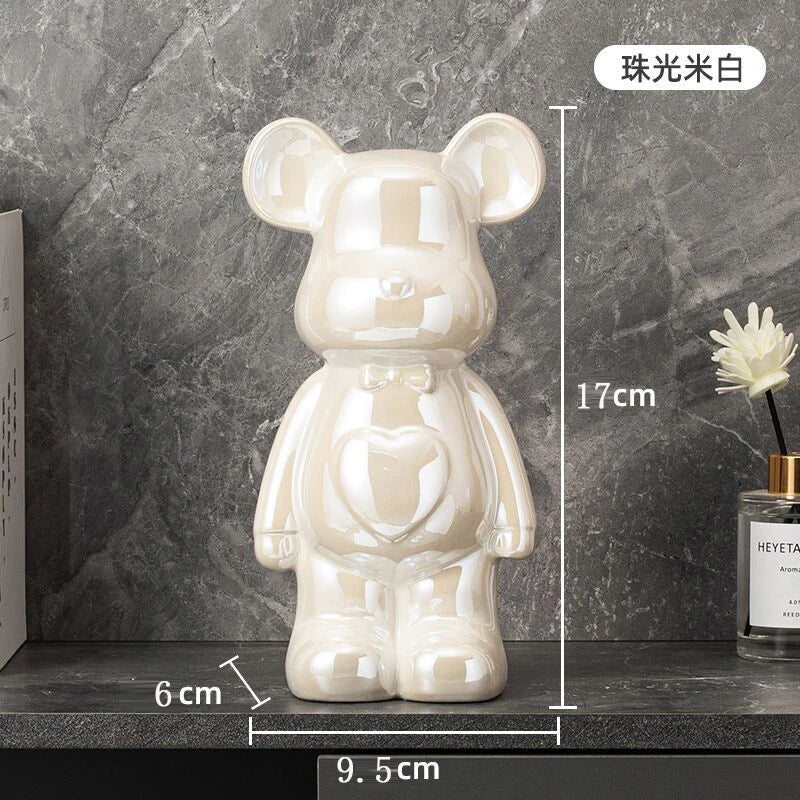 Love Bear Decoration Ceramic Crafts Wine Cabinet European Style The Little Cartoon Statue Kawaii Cartoon Figure Office Book Shelf Ornament Home Decorations 400% Bears Figurines
