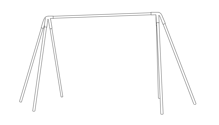 10 ft Commercial Swing Set - 2 Swings 1 Bay Heavy Duty
