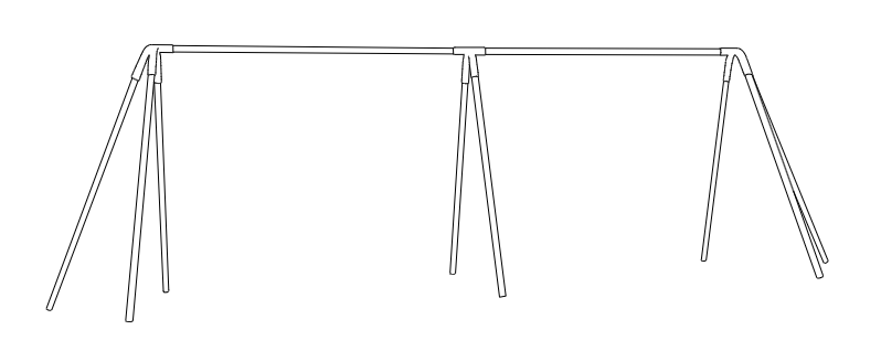 8 ft Commercial Swing Set 4 Swings 2 Bay Heavy Duty