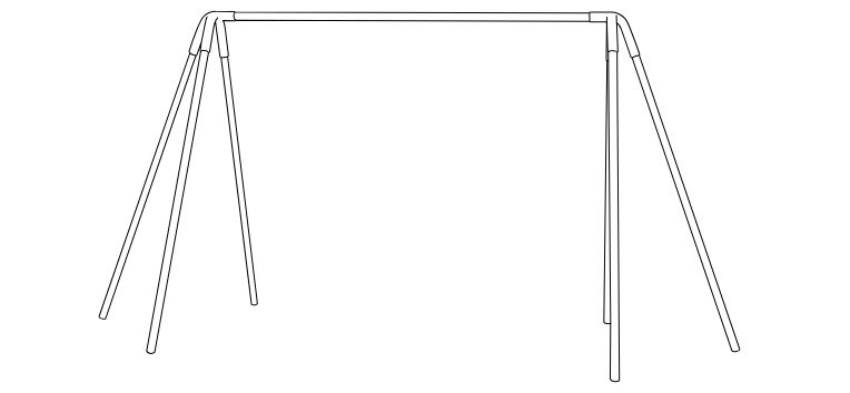 8 ft Commercial Swing Set 2 Swings 1 Bay Heavy Duty