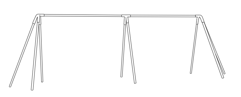 6 ft Commercial Tire Swing Set 2 Bay Heavy Duty